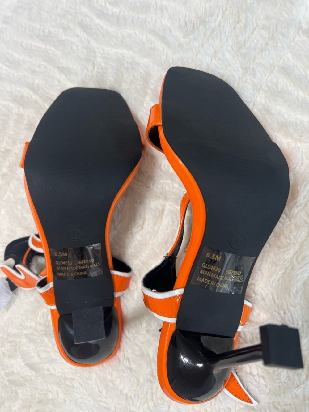 NIB Cape Robbin Inferno Flame Heels Orange Patent Flame Sandals Size 6.5 - Picture 8 of 10